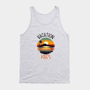 Vacation Vibes Tropical Vintage Sunset Tank Top